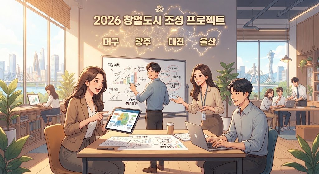 2026 창업도시 조성 프로젝트 공모 총정리: 4대 도시 278개사 지원 혜택 알아둘 사항