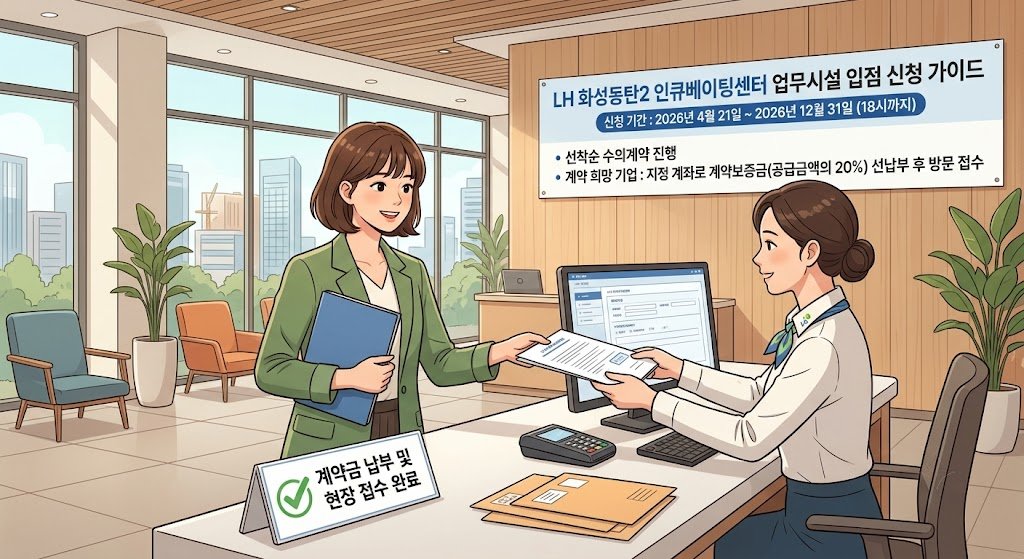 LH 화성동탄2 인큐베이팅센터 업무시설 입점 가이드: 선착순 수의계약 조건과 신청 절차 알아둘 사항
