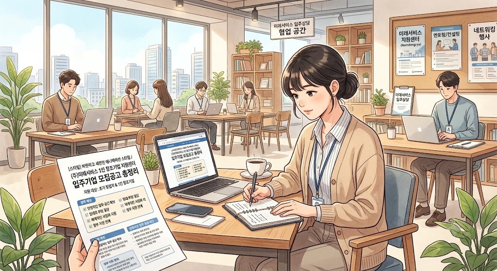 (주)미래서비스 1인 창조기업 지원센터 입주기업 모집공고 총정리 알아둘 사항