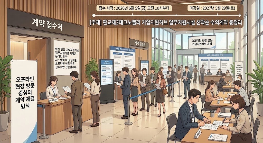 판교제2테크노밸리 기업지원허브 업무지원시설 선착순 수의계약 총정리 알아둘 사항