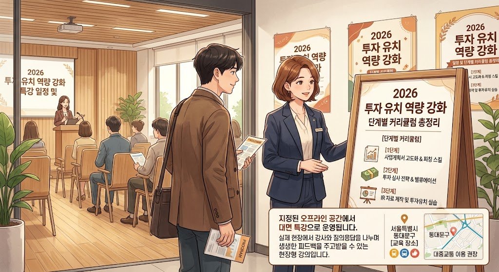 2026년 투자 유치 역량 강화 특강 일정 및 단계별 커리큘럼 총정리 알아둘 사항